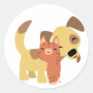 Aufkleber für Kitty & Doggy Cartoon
