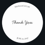 Aufkleber für klassische Chic-Gastgeschenk Hochzei<br><div class="desc">Klassische und elegante Hochzeitsgönner.</div>