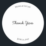 Aufkleber für klassische Chic-Gastgeschenk Hochzei<br><div class="desc">Klassische und elegante Hochzeitsgönner.</div>