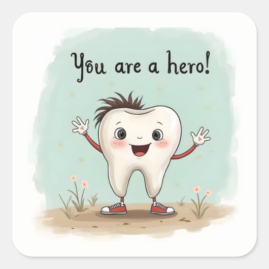 Aufkleber für kleine Zahnarztpatienten (Vorderseite)