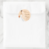 Aufkleber für kokettes Peach-Brautparty (Tasche)