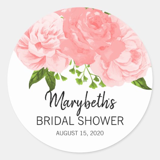 Aufkleber für korallfarbenes Brautparty (Vorderseite)