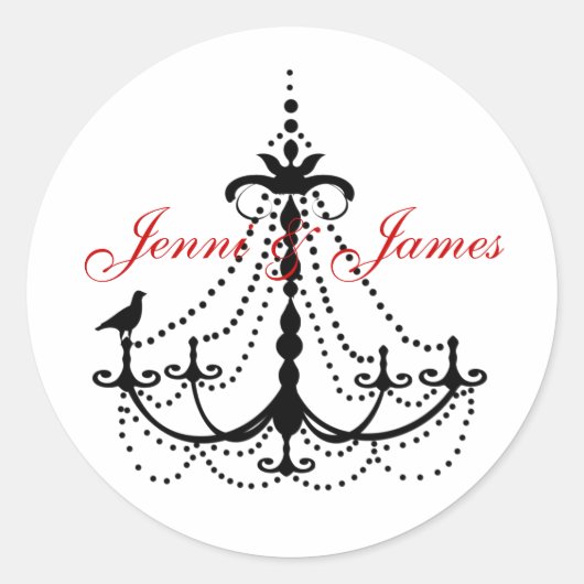 Aufkleber für Kronleuchter-Gastgeschenk Hochzeit (Vorderseite)
