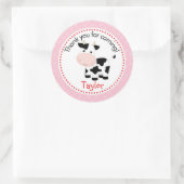Aufkleber für Landtiere (Rosa für Mädchen) mit Kuh (Tasche)