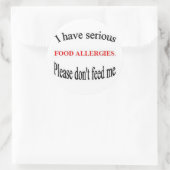 Aufkleber für Lebensmittelallergien (Tasche)