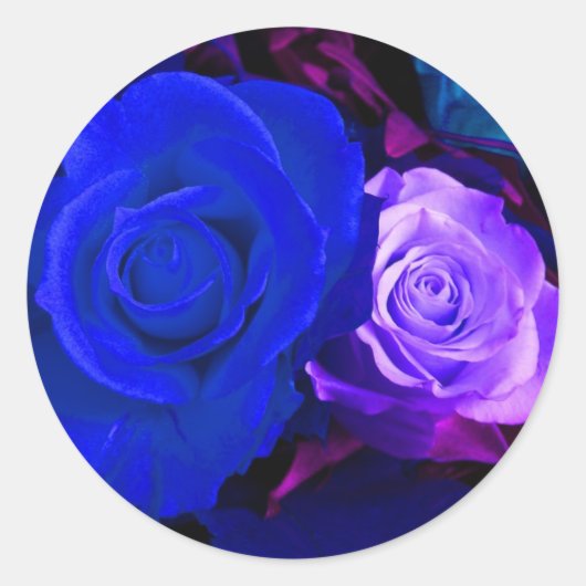 Aufkleber für Lila blaue Rose - individuell einste (Vorderseite)