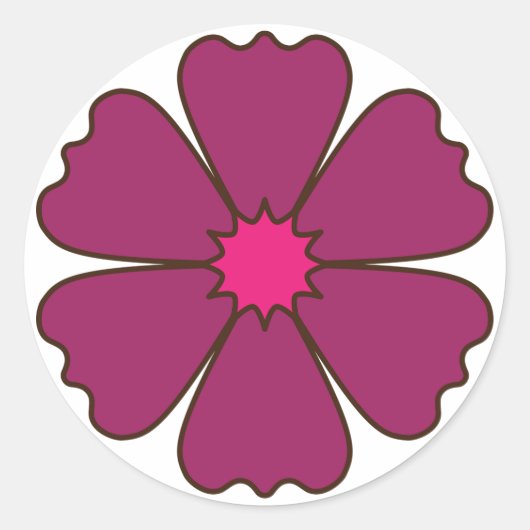 Aufkleber für lila Blume (Vorderseite)