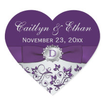 Aufkleber für Lila graue Gastgeschenk Hochzeit