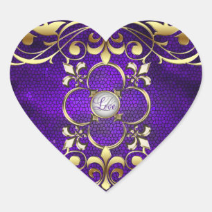 Aufkleber für Lila Heart-Hartglas-Liebe
