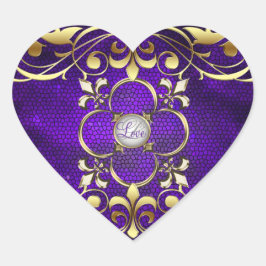 Aufkleber für Lila Heart-Hartglas-Liebe