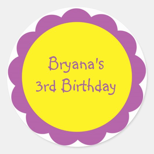 Aufkleber für lila und gelbe Blume Niedliche Gebur (Vorderseite)