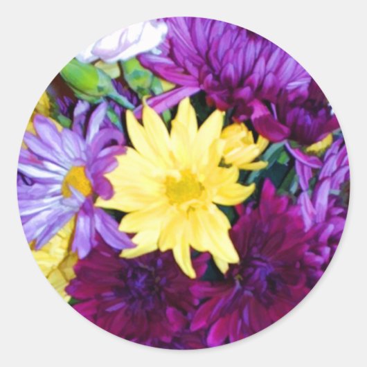 Aufkleber für lila und gelbe Umschlag Aufkleber (Vorderseite)