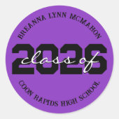 Aufkleber für lila und schwarze Personalisierte Ab (Vorderseite)