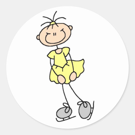 Aufkleber für Mädchen in Gelbeis-Skater (Vorderseite)