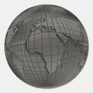 Aufkleber für Metall-World-Globe