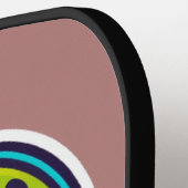 Aufkleber für Minimalistische Cartoon mit Happy f Pickleball Schläger (Linke Seite)