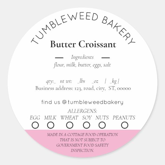 Aufkleber für moderne Hütte und Lebensmittelrecht (Vorderseite)