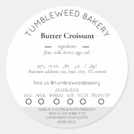 Aufkleber für moderne Hütte und Lebensmittelrecht