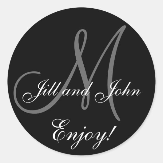 Aufkleber für Monogramm-Gastgeschenk Hochzeit mit (Vorderseite)