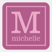 Aufkleber für Monogramm und Namen (Vorderseite)