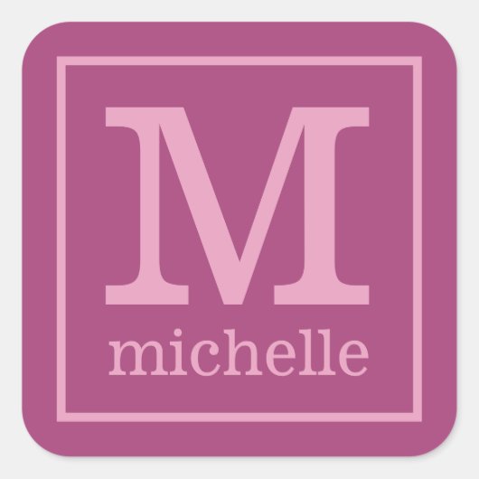 Aufkleber für Monogramm und Namen (Vorderseite)