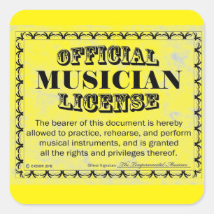 Aufkleber für Musician License Square