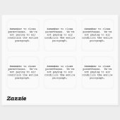 Aufkleber für nahe Klammern (Blatt)