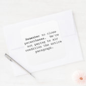 Aufkleber für nahe Klammern (Umschlag)