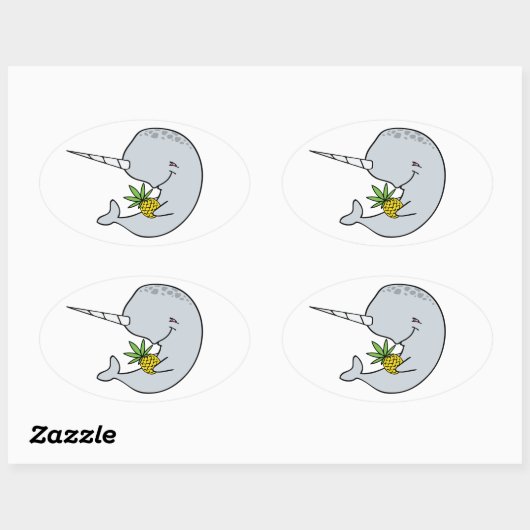 Aufkleber für Narwhal und Ananas (Blatt)