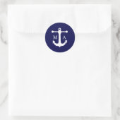 Aufkleber für Nautische Navy-Monogramm (Tasche)