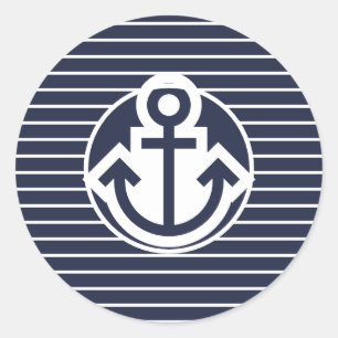 Aufkleber für Navy und White Anchor