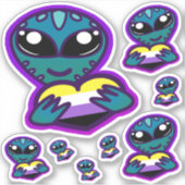 Aufkleber für nicht binäre und feste Alien (Vorderseite)