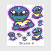 Aufkleber für nicht binäre und feste Alien (Blatt)