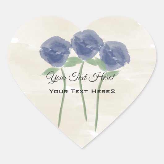 Aufkleber für niedliche blaue Rose (Vorderseite)