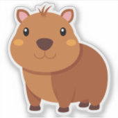 Aufkleber für niedliche Capybara-Cartoon (Vorderseite)