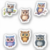 Aufkleber für niedliche Kawaii-Eulen (Vorderseite)