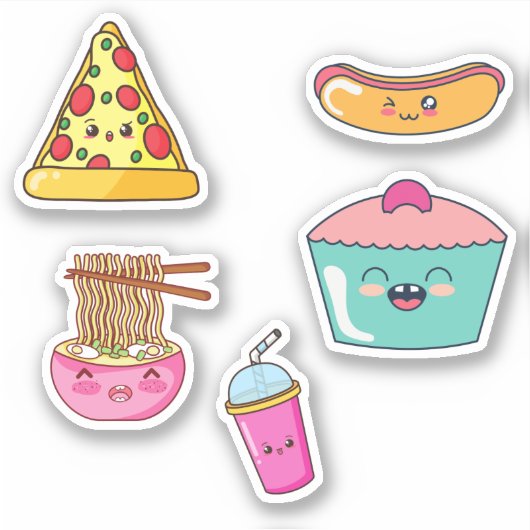 Aufkleber für niedliche Lebensmittel (Vorderseite)