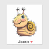 Aufkleber für niedliche Schnecke Cartoon (Blatt)