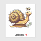 Aufkleber für niedliche Schnecke Cartoon (Blatt)