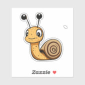 Aufkleber für niedliche Schnecke Cartoon (Blatt)