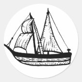 Aufkleber für niedliche Segelschiffe (Vorderseite)