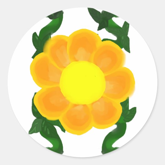 Aufkleber für orange und gelbe Blume (Vorderseite)