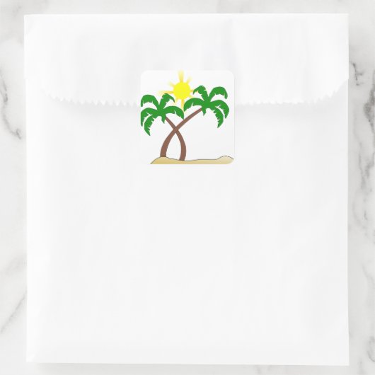 Aufkleber für Palm Tree Square (Tasche)