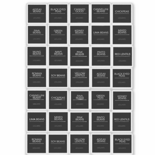 Aufkleber für Pantry-Etiketten (Vorderseite)