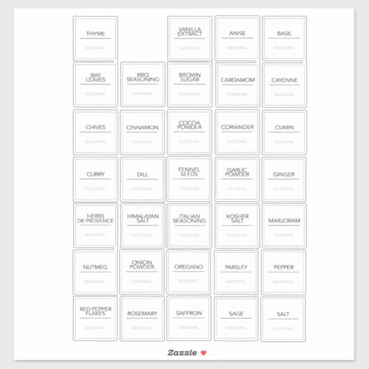 Aufkleber für Pantry-Etiketten (Blatt)