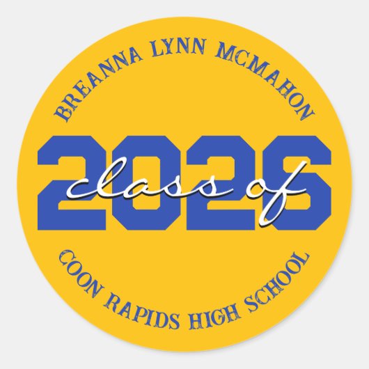 Aufkleber für Personalisierte Abschluss aus Gold u (Vorderseite)