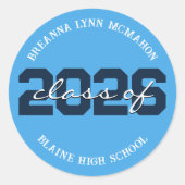 Aufkleber für Personalisierte Abschluss, leicht bl (Vorderseite)