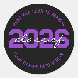 Aufkleber für Personalisierte Abschluss, schwarz u