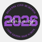 Aufkleber für Personalisierte Abschluss, schwarz u (Vorderseite)