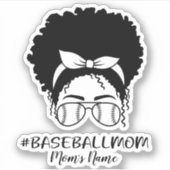 Aufkleber für personalisierte Baseball-Mama (Vorderseite)